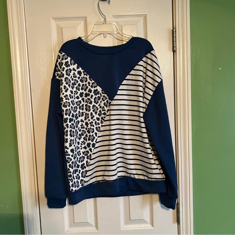Women's SHEIN Patchwork Scoop Neck Sweater Large L